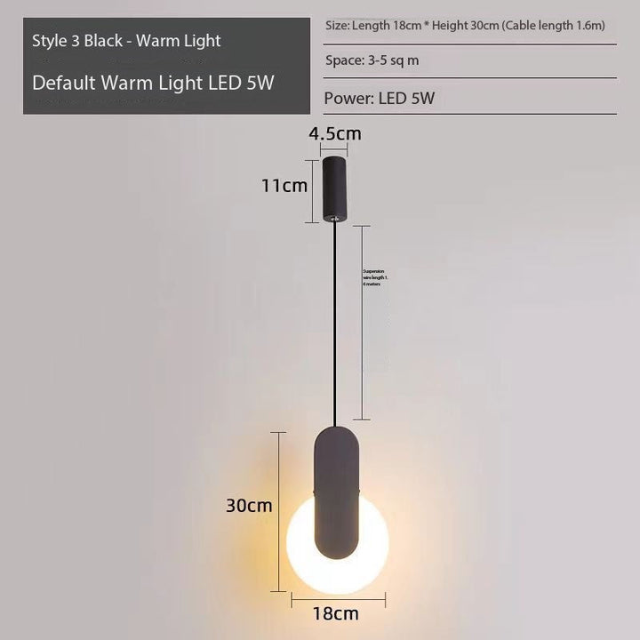 Moderne Minimalistisk Sengside Pendellampe Luvikno