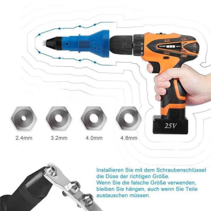 Fjernbar nittpistol boradapter | Luvikno