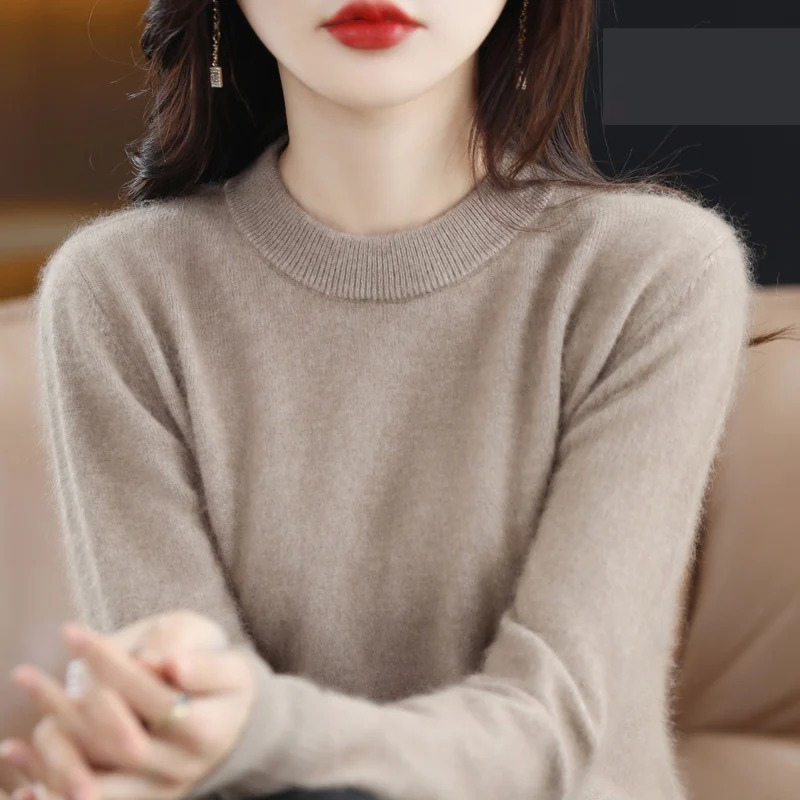 Luvik | Kasmir Neule Naiset Luksusmainen Pyöreä Kaula-aukko, Pehmeä & Muodikas