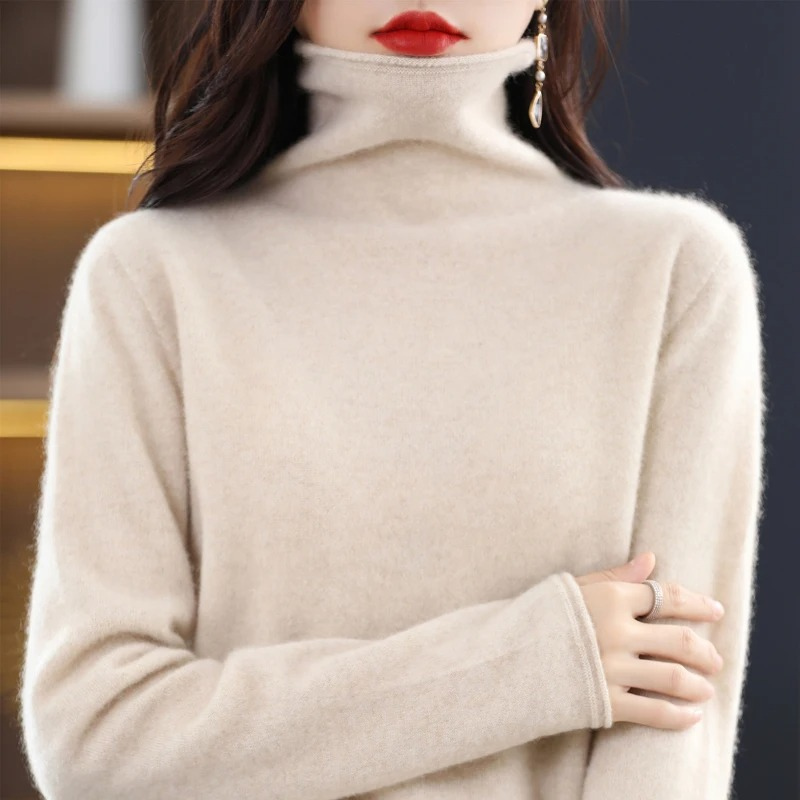 Luvik | Luksus Cashmere Genser til Kvinner Myk Pikketopp, Varm & Stilig