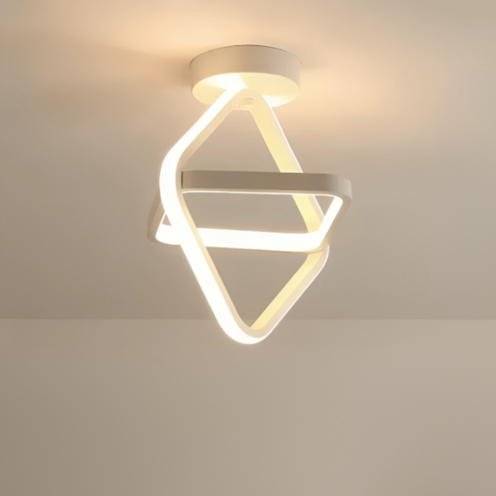 Moderne LED Taklampe 18W | Kreativ Design med 2 Ringer | Energivennlig Belysning for Stue & Kontor 24 cm | Luvikno