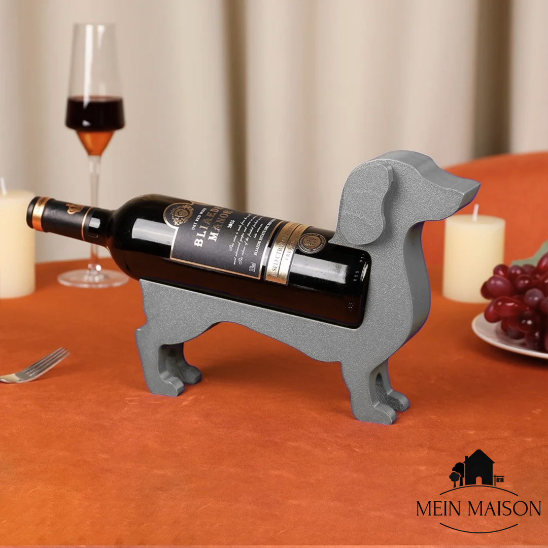 Luvikno | Vinflaskeholder Dachsund CorkHound | Original Design | Solid & Dekorativ | For 375–500 ml
