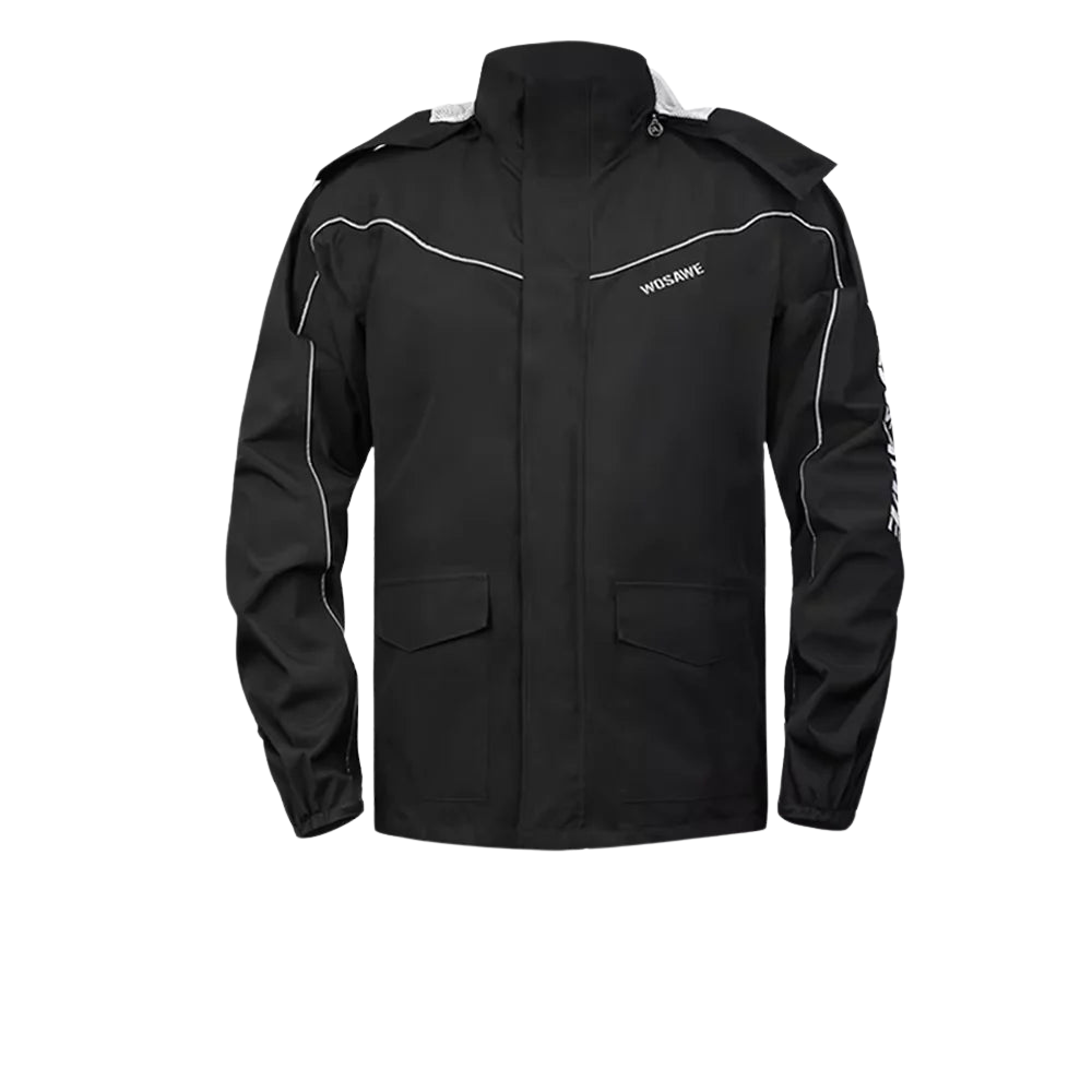 Luvik | Miesten moottoripyörä sadejakku vesitiivis - Heijastava musta/vihreä S-2XL