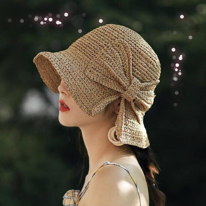 Luvikno | Retro Foldable Straw Hat with Bow