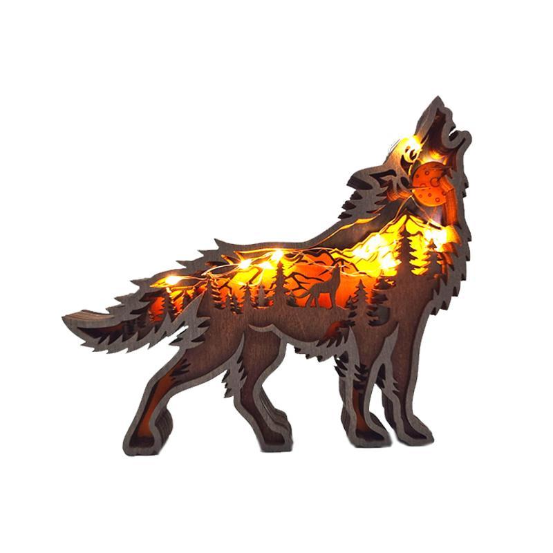 3D Hultt Tre Dyre Ornament | Luvikno