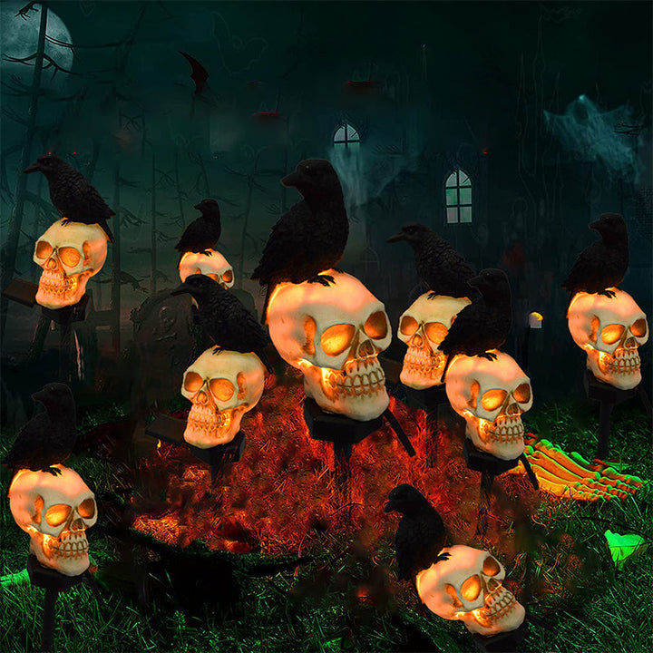 Luvikno | Halloween Solenergisk Hodeskalle Kråke Dekorative Lys