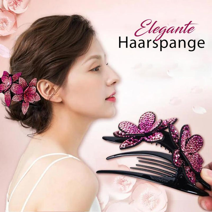 Luvikno | Rhinestone Dobbel Blomst Hårklemme