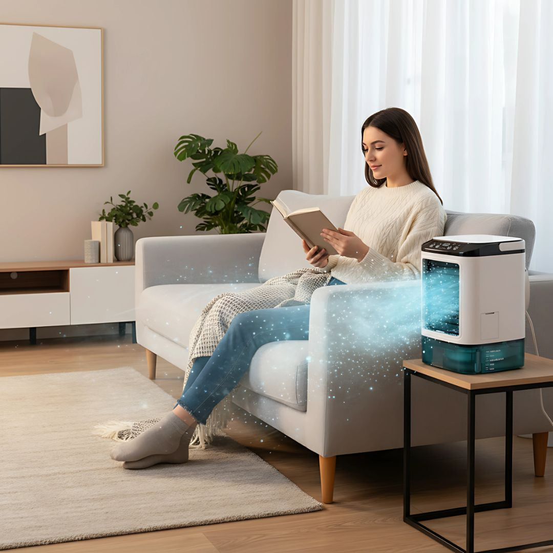 Stille 12W Kjølevifte – 900ml Tank – Energisparende – Bruk på Soverommet Skrivebord – Rask Kjøling – Søvnkomfort Luvikno
