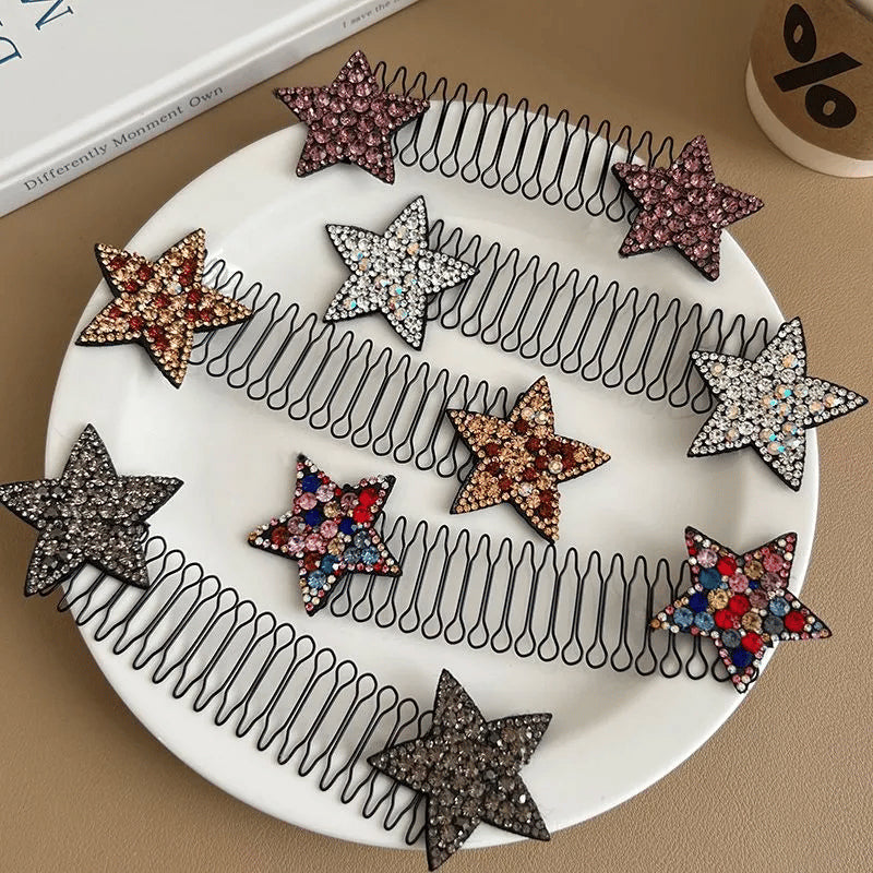 Rhinestone Star Hårkamssett (5 deler) | Luvikno
