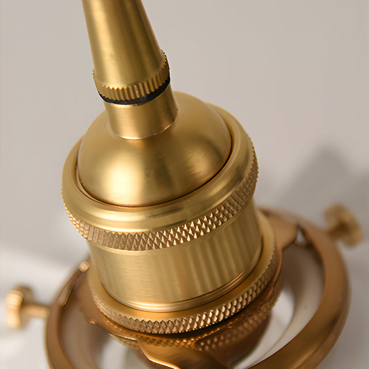 Vintage keramisk pendellampe med plissédesign – messing LED pendellampe for spisestue og stue | Luvikno