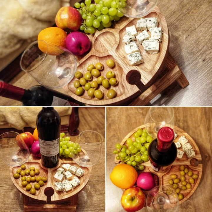 WineNest - Stilig Sammenleggbart Piknikbord for Vin Luvikno