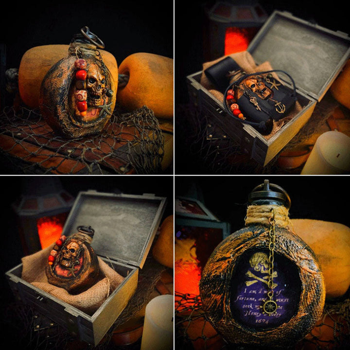 Skull Pirate Rum Bottle laget av harpiks | luvikno