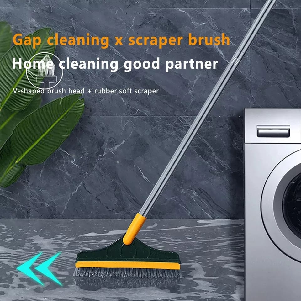 2 i 1 Gulvrengjøringsbørste med Vindu Squeegee 120 Grad Rotérbart Langt Håndtak Luvikno