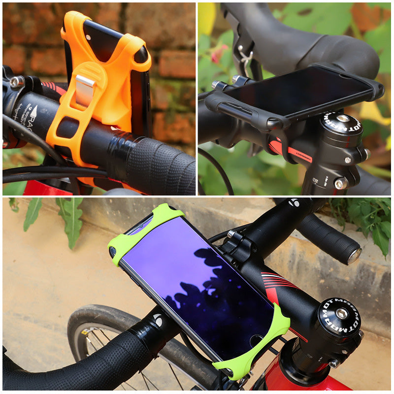 Universell silikone telefonholder for cyklen, skridsikker, justerbar | Luvikno
