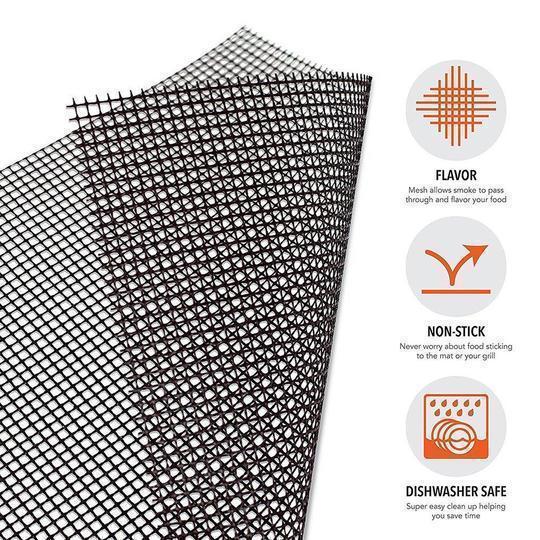 Teflon Non-stick BBQ Grill Mesh Mat for Reusable Cleaning | Luvikno