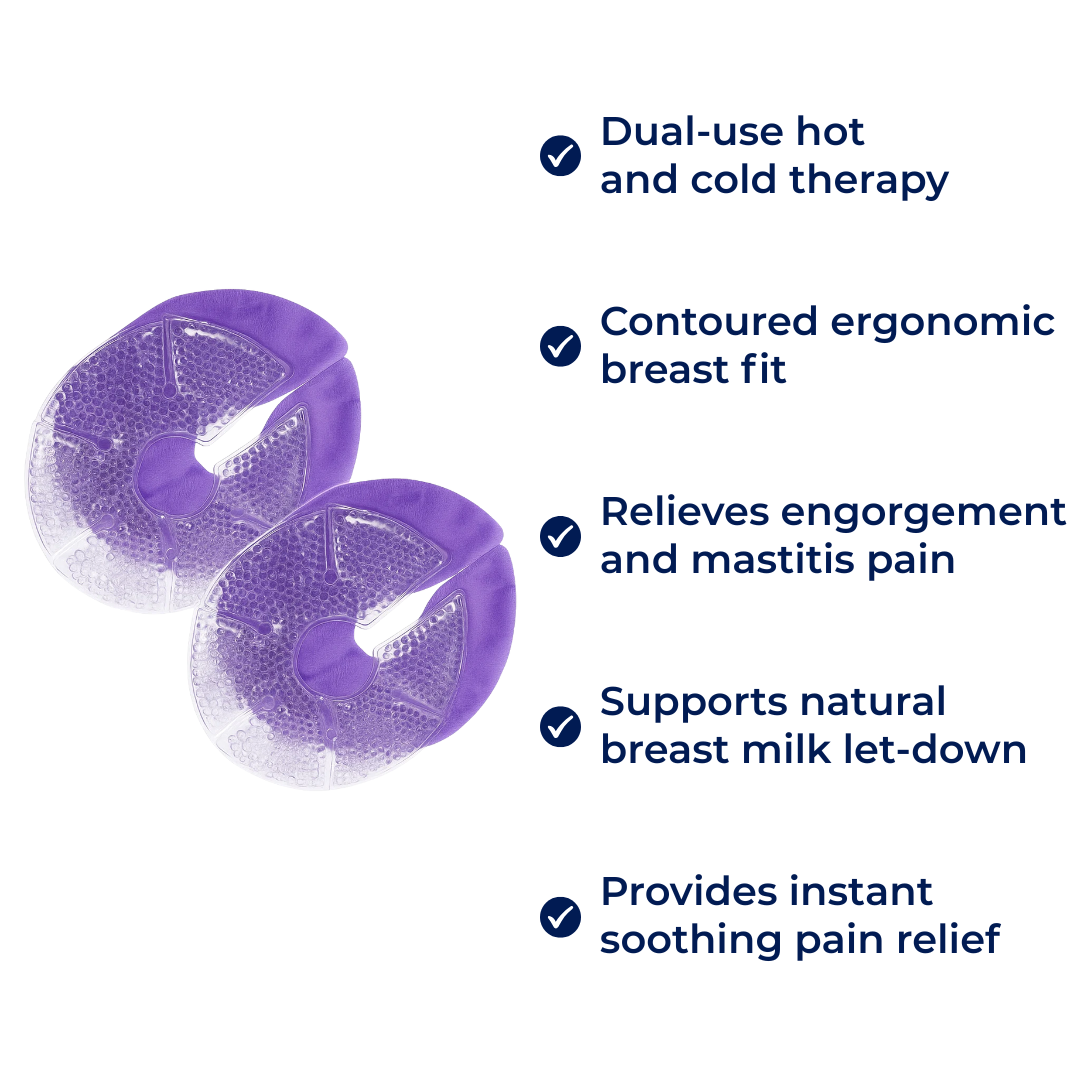 Engorgement Relief – Hot & Cold Contoured Gel Design – Comfort & Pain Relief for Nursing Mums Luvikno
