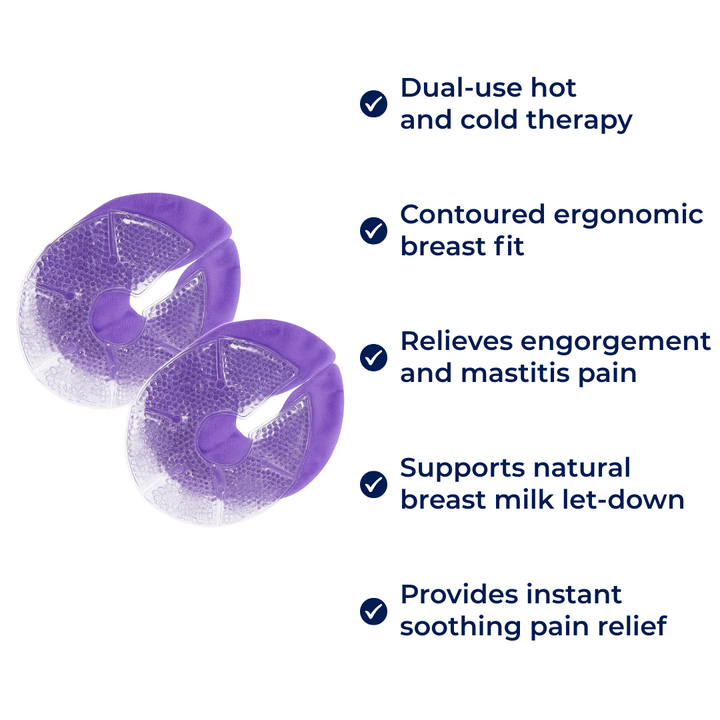 Engorgement Relief – Hot & Cold Contoured Gel Design – Comfort & Pain Relief for Nursing Mums Luvikno