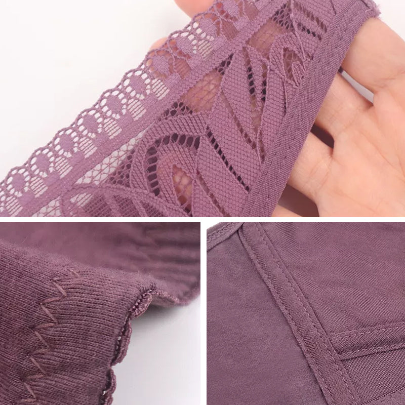 Luvikno | Ensfarge Lacy Lingerie med Frontglidelås
