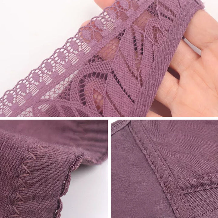 Luvikno | Ensfarge Lacy Lingerie med Frontglidelås
