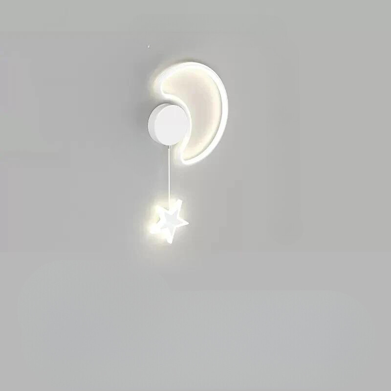 LumiDroom - Magisk Vegglampe med Stjerner og Måne Luvikno