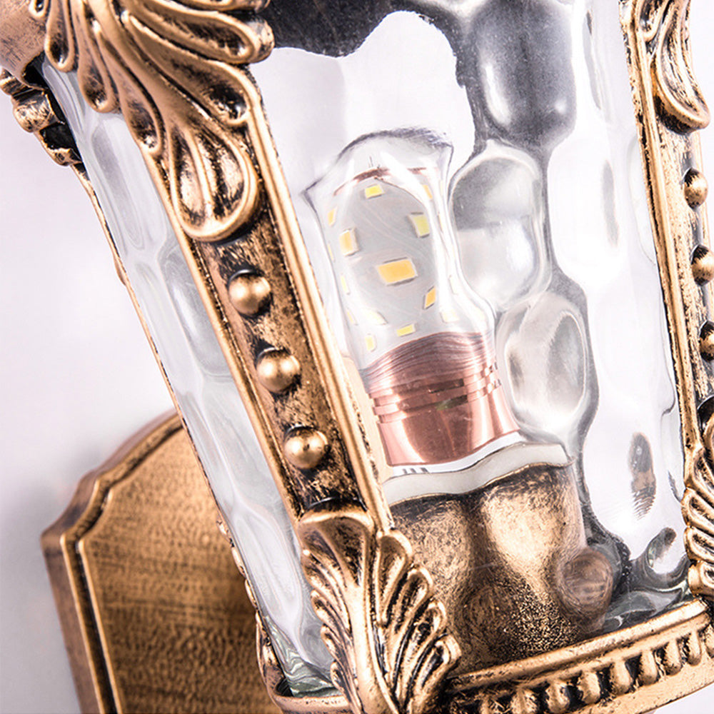 Utendørs Vintage Glass Vegg Lantern Lys Luvikno