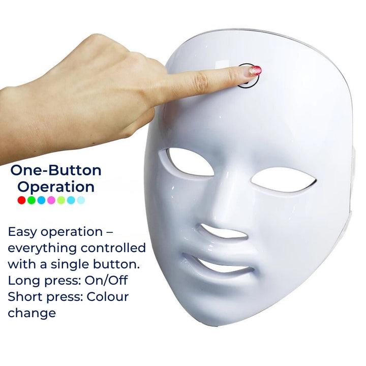 GlowSkin Pro LED Lysbehandling Maske | Stimulerer Kollagen - Reduserer Rynker - Forbedrer Hudtexture - Beroliger Rødhet Luvikno