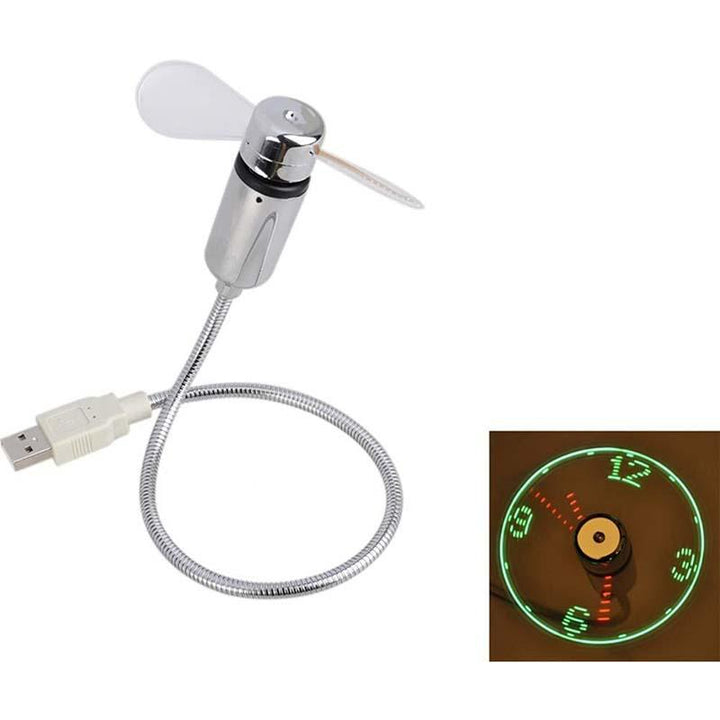 USB-vifte med LED-klokkbelysning | Luvikno