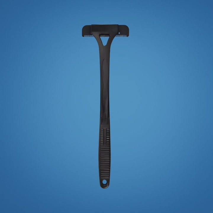 Ekstra-lang håndtak rekkevidde – Skarpe rustfrie blader – Jevn smertefri barbering – Uanstrengt DIY grooming for menn Luvikno