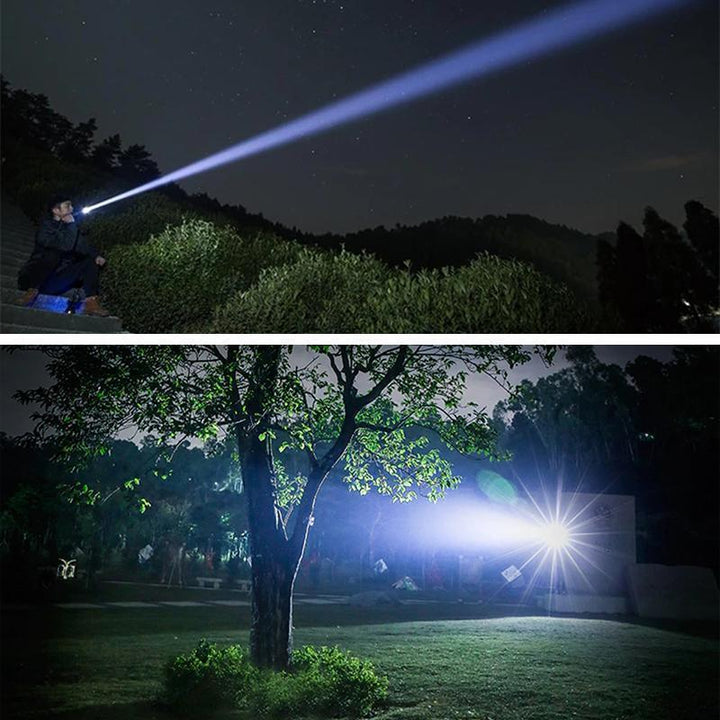 2023 Nyttårsalg i en begrenset periode LED lommelykt Laser Taktisk Oppladbar 90000 Lumen Forbedret - Kjøp 2 Få VIP Gratis Frakt | luvikno