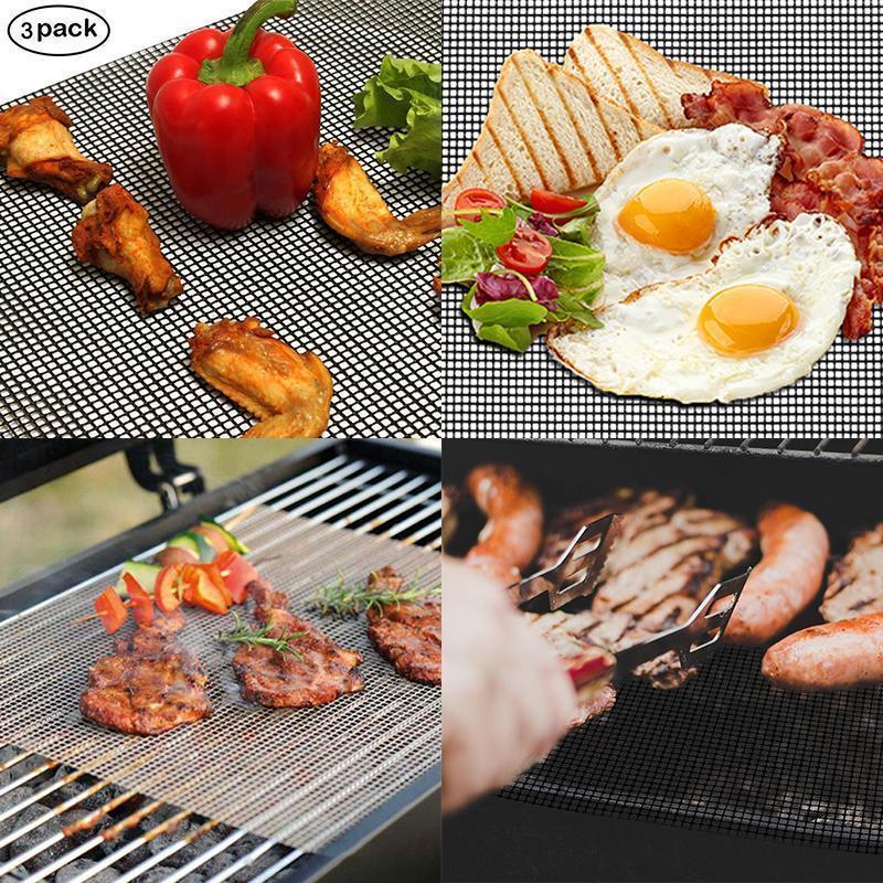 Luvikno | Grillfine BBQ Grillnett / Grillmat | Non-stick & Gjenbrukbar | Varmeresistent opp til 370 °C | For kjøtt, fisk & grønnsaker