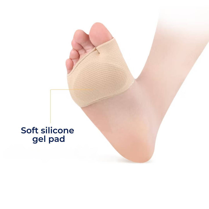CushionFlex Fremre fotbeskyttelse | Silikon Gelpute - Absorberer støt på foten - Smertelindring - for Metatarsalgia - Daglig komfort Luvikno