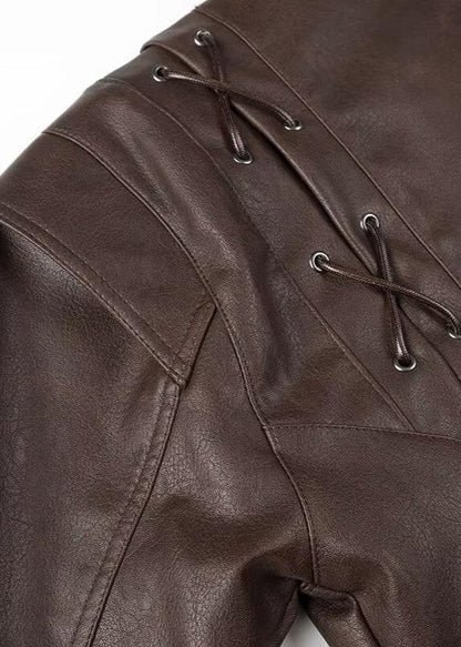 Luvik | Nahkavyölenkkitakki kanssa vyö