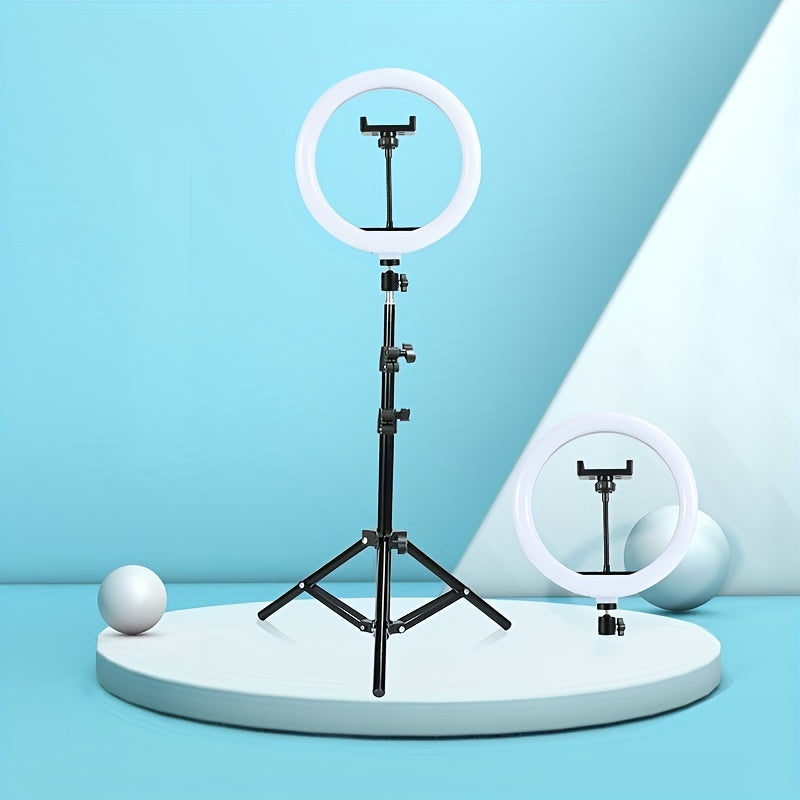 Luvikno | LED Ring Light med justerbart stativ og telefonholder for selfies og videoinnspilling