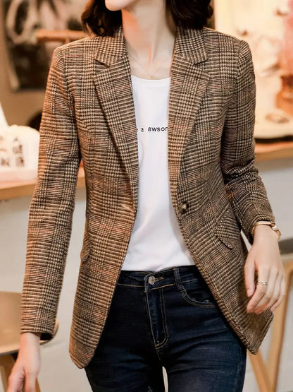 Luvik | Ruudullinen bleiseri käänteillä ja yhdellä napilla