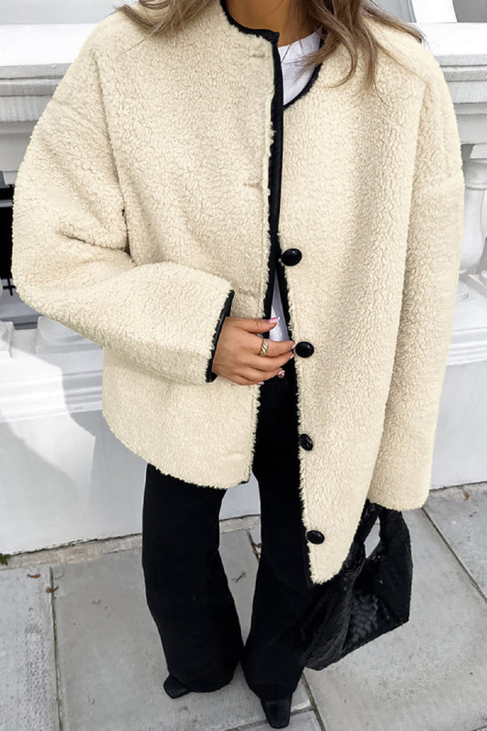 Luvik | Patchwork Pyöreä kaula Lämmin Rento Takki