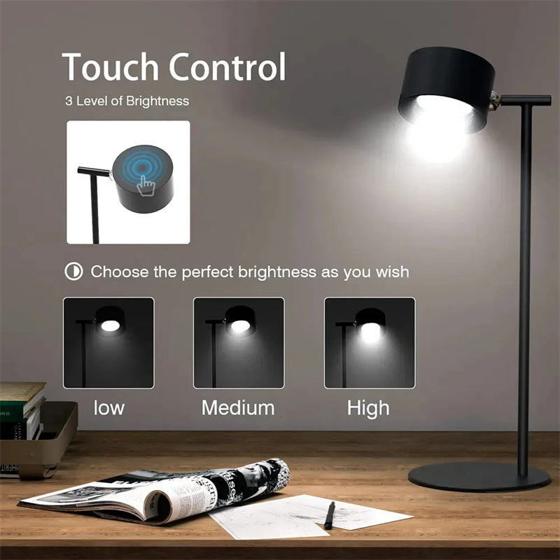 Berøringsfølsom LED bordlampe med magnetisk base. | Luvikno