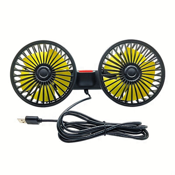 1 Pc Bilvifte, Bil Liten Klargjører, Dobbelhodet Bakvifte, Sterk Vind, 360 Grader Rotasjon, Stor Luftvolum, Subwoofer Drift, Base Festet Klemme Monteringsmetode, Passer For Bil Hjem | Luvikno