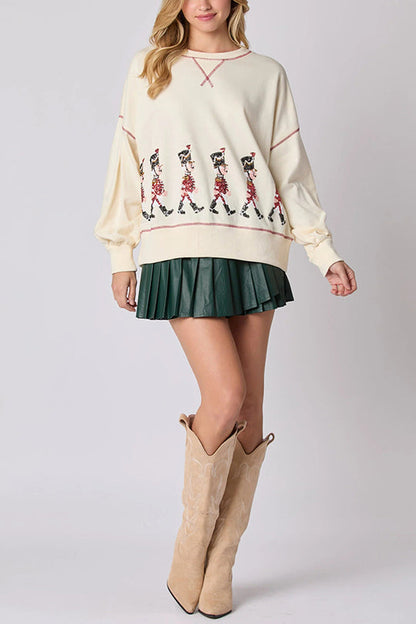 Luvik | Joulusotilas Palmikot Pitkähiha Vapaa-ajan Sweatshirt