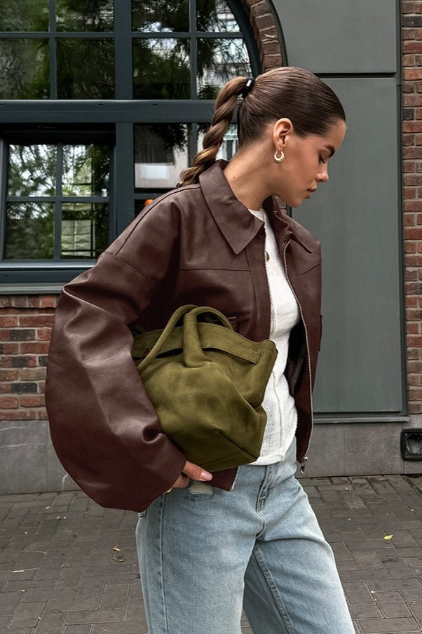 Luvik | Ruskea Nahkatakki