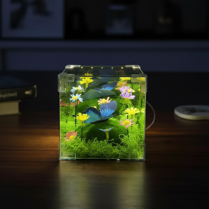LED Sommerfugl Hage Kuben Nattlys Dekor | Luvikno