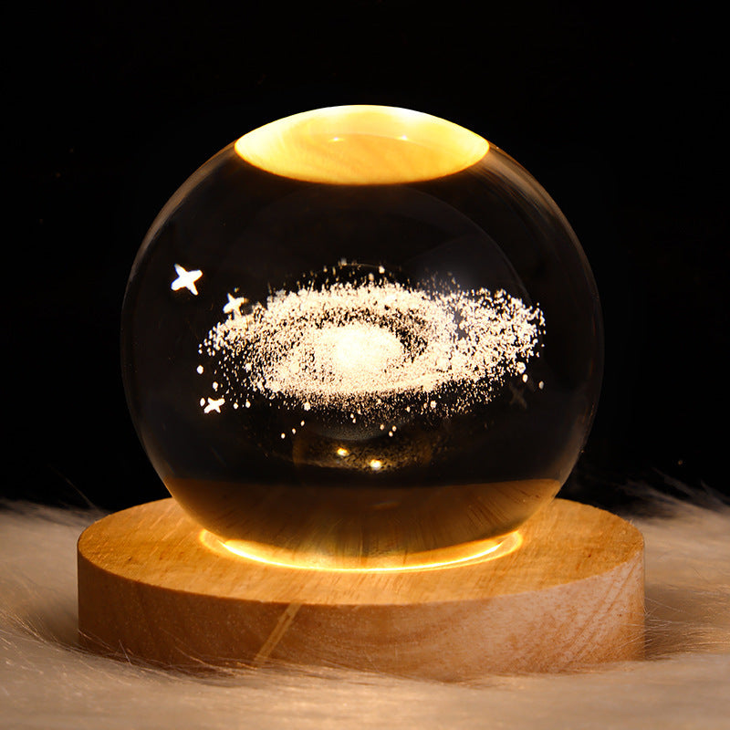 3D Galaxy Crystal Ball LED Nattlys | Luvikno