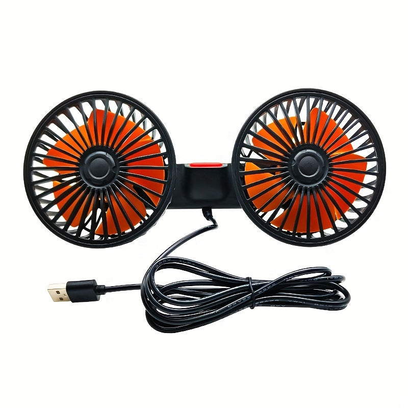 1 Pc Bilvifte, Bil Liten Klargjører, Dobbelhodet Bakvifte, Sterk Vind, 360 Grader Rotasjon, Stor Luftvolum, Subwoofer Drift, Base Festet Klemme Monteringsmetode, Passer For Bil Hjem | Luvikno