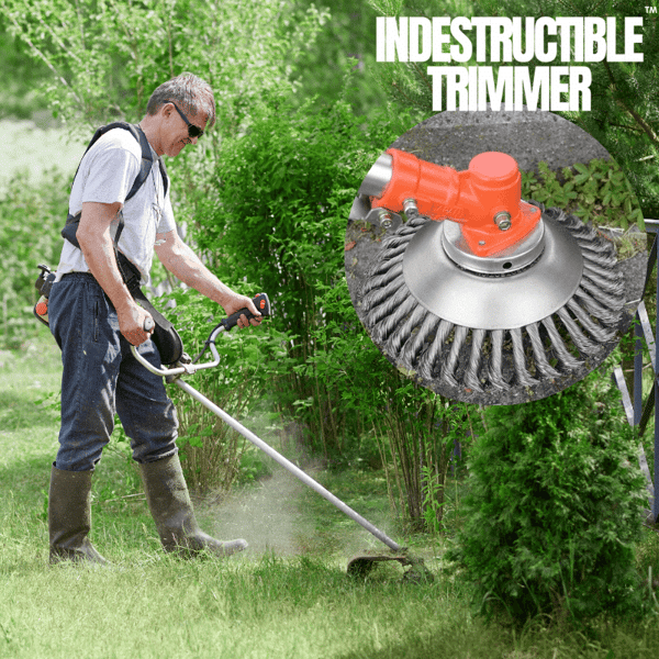 SteelTwist Ugressbørste – 360° Trimmerblad av Flettet Stål (15 cm) | Luvikno