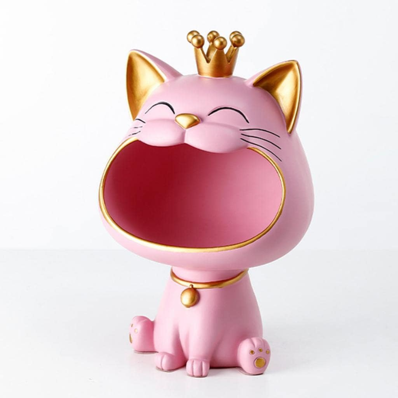 Latterlig Lucky Cat Dekorasjon, Bolle for Godteri og Smykker, Moderne Design | Luvikno