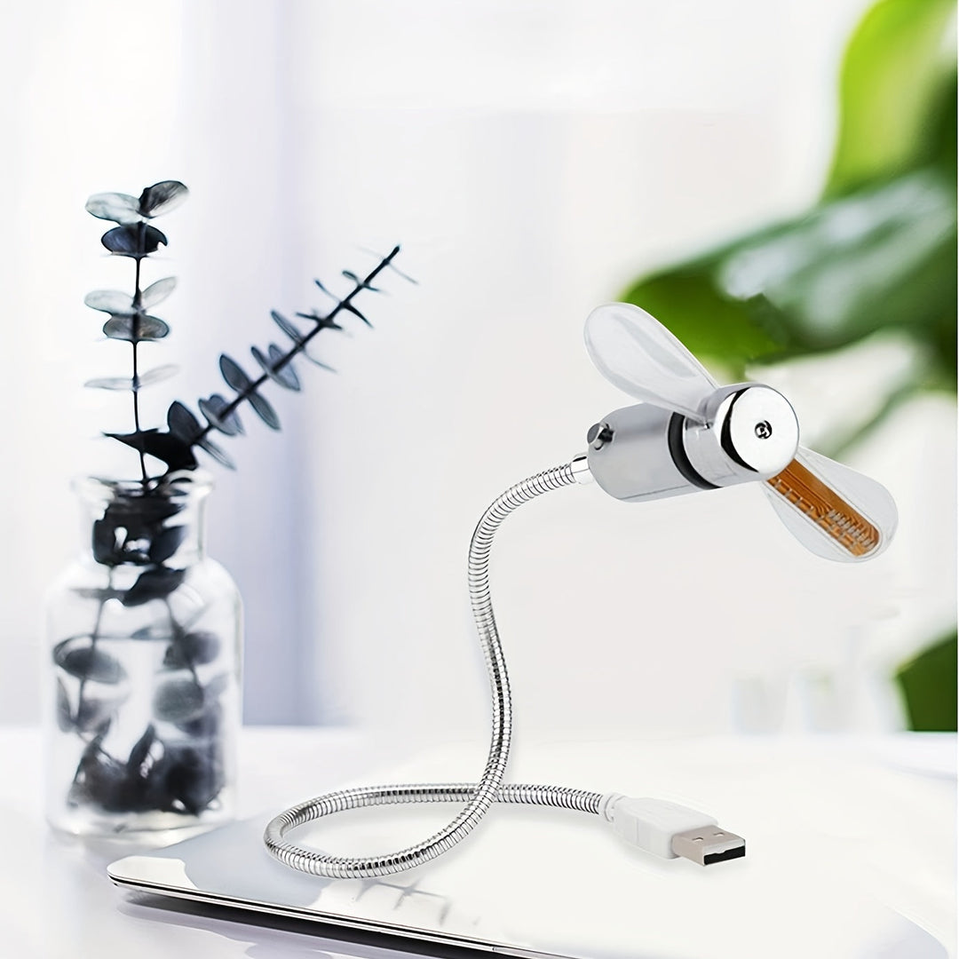 USB skrivebordsvifte med LED klokkevisning | Luvikno