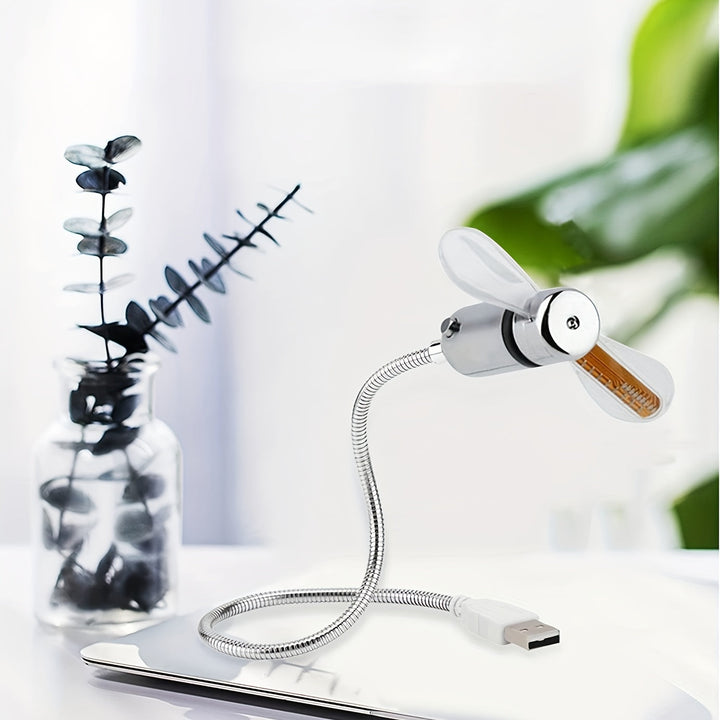 USB skrivebordsvifte med LED klokkevisning | Luvikno