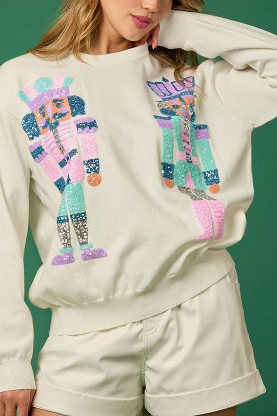 Luvik | JuleSoldat Glitrende Mote Løs Sweatshirt