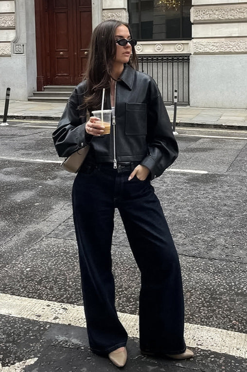 Luvik | Muoto Matte Nahkainen Lyhyt Takki