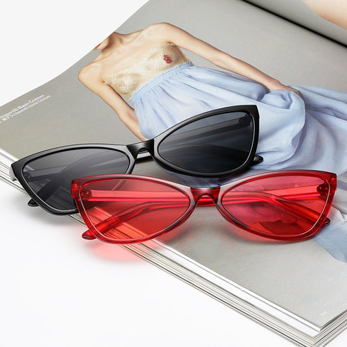 Dame Cat-Eye solbriller med elegant, lett ramme Luvikno