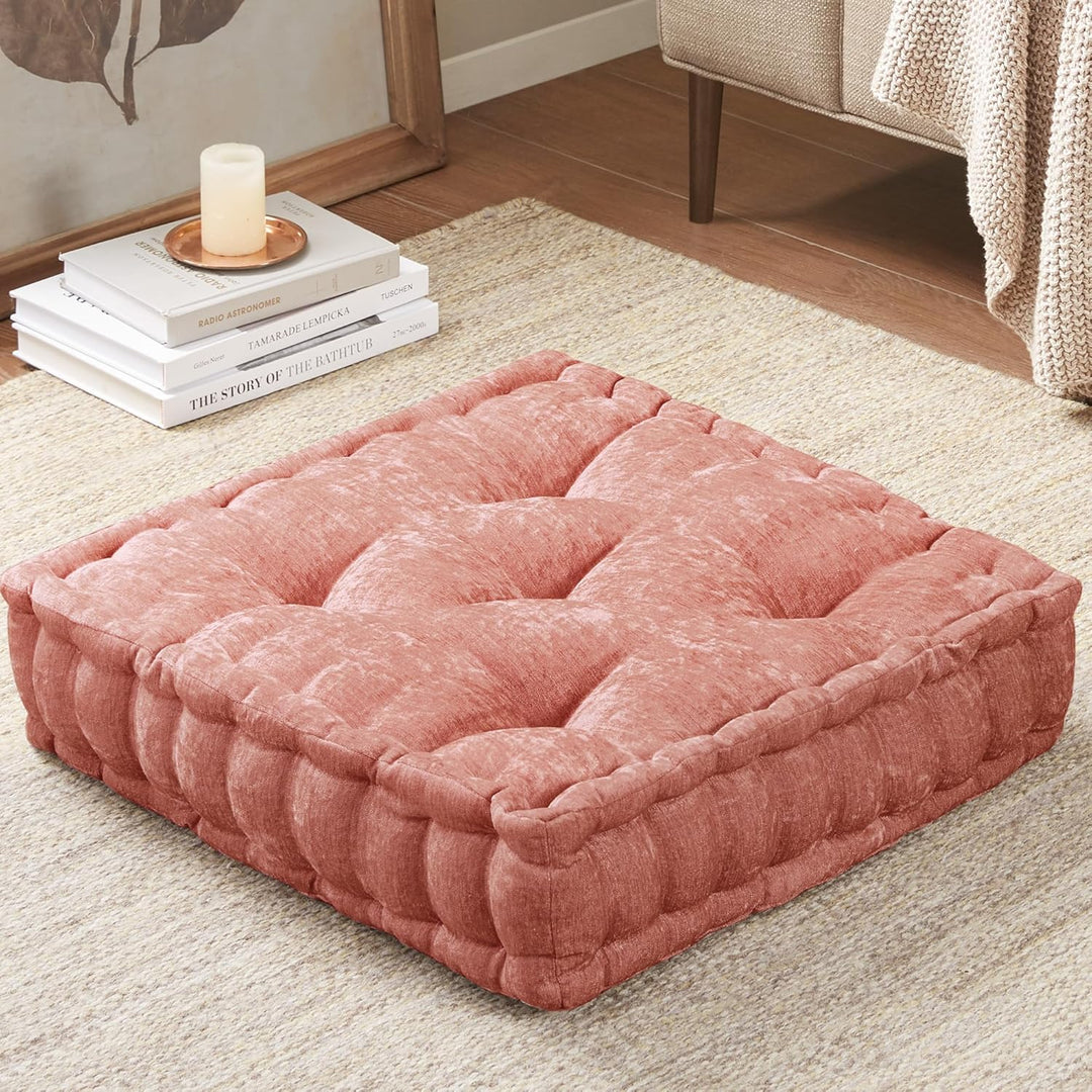 ZenComfort - Luxe Chenille Meditasjonspute for Gulvet Luvikno